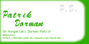 patrik dorman business card